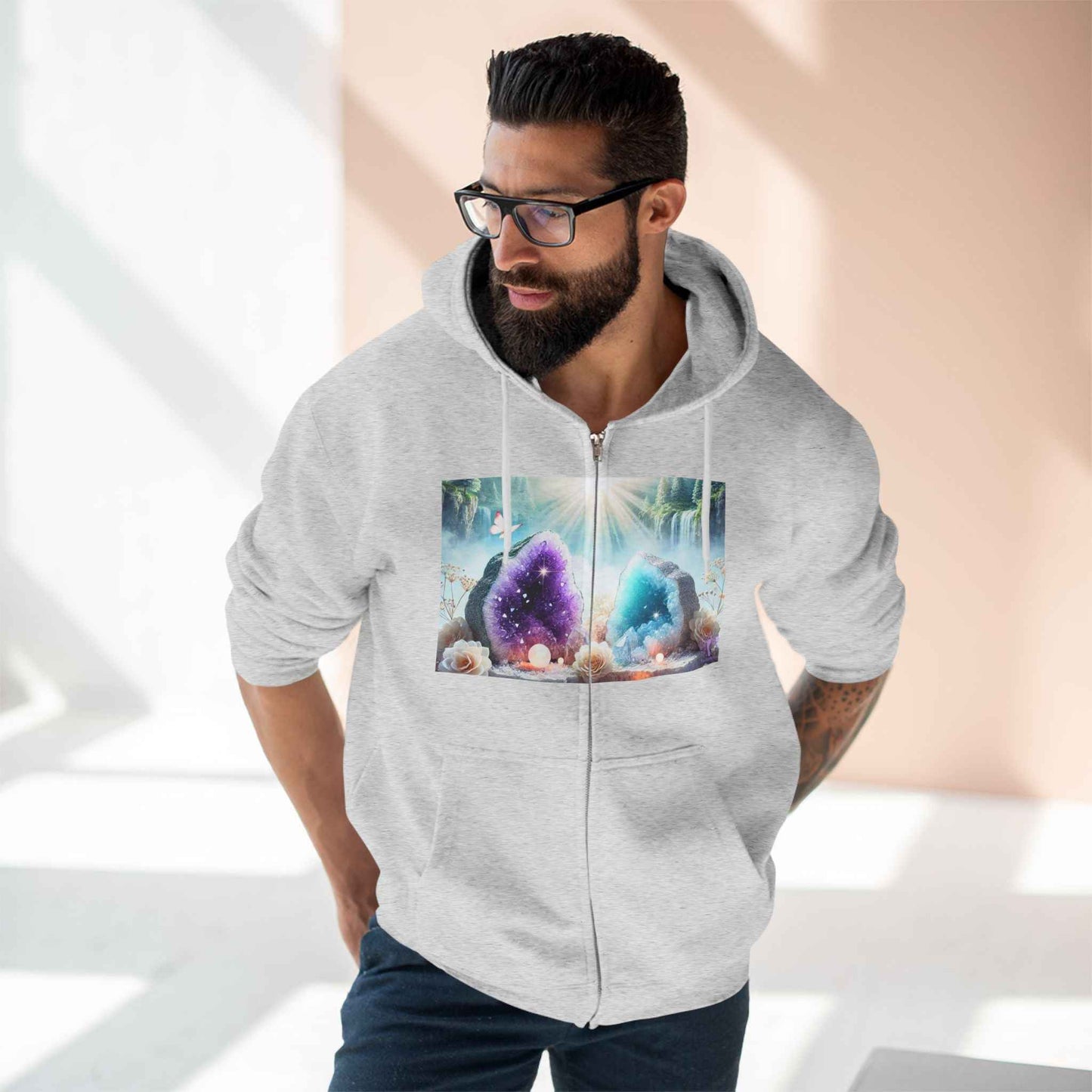 Cool Geode Zipped Hooded Sweater