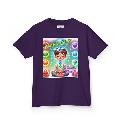 Kids TShirt 'Manifesting Snacks, Crystals, and Good Energy'