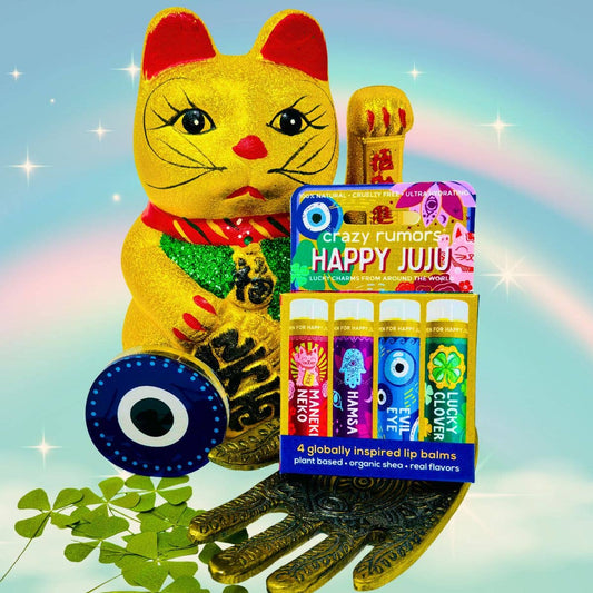 All Natural Happy Juju Lucky Charms 4 pack Lip Balm Gift Box