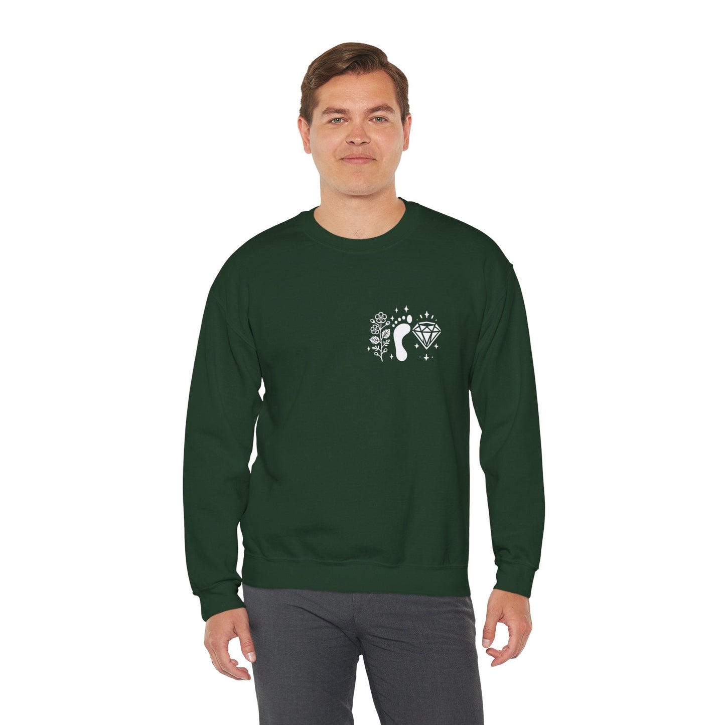 Inspirational Hawthorne Crystal Crew Neck Sweatshirt — Logo Design
