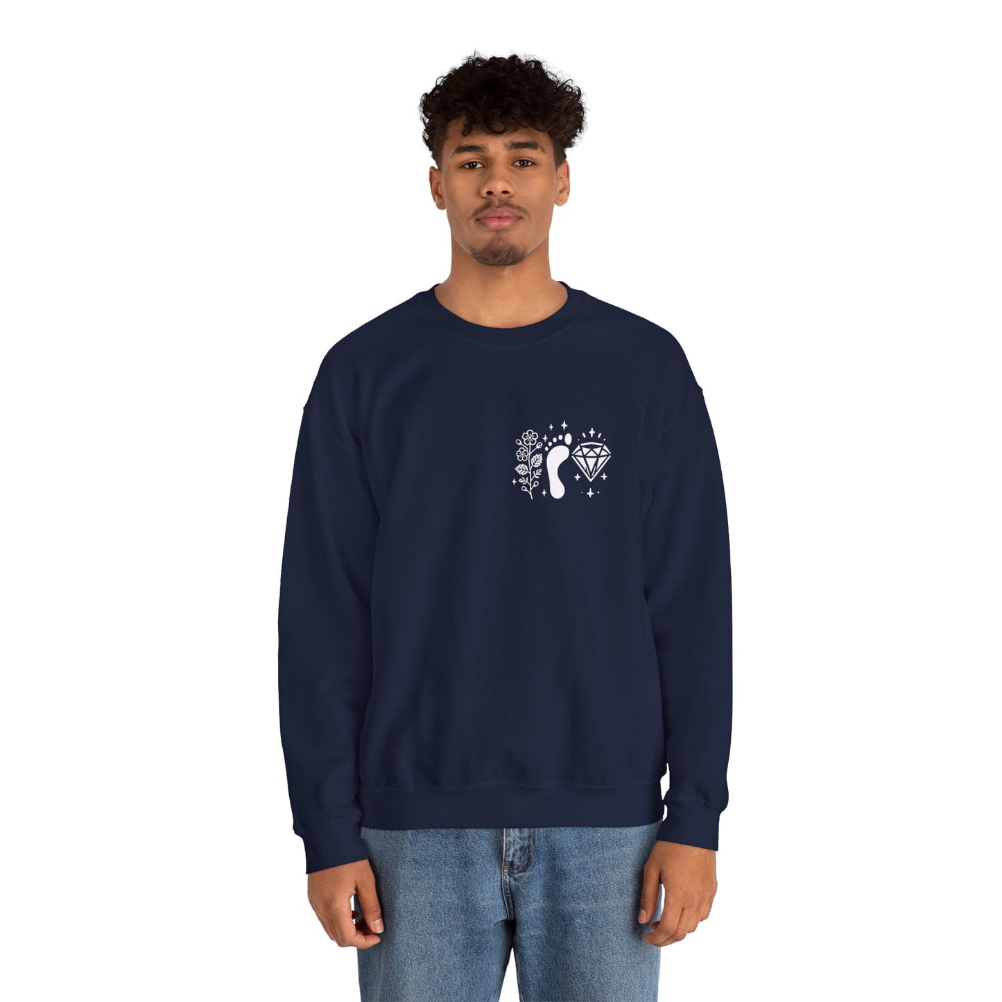 Inspirational Hawthorne Crystal Crew Neck Sweatshirt — Logo Design