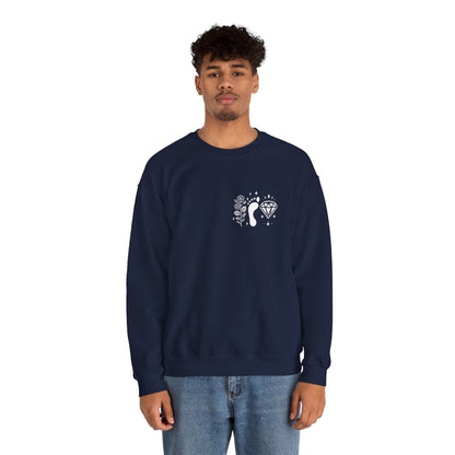 Inspirational Hawthorne Crystal Crew Neck Sweatshirt — Logo Design