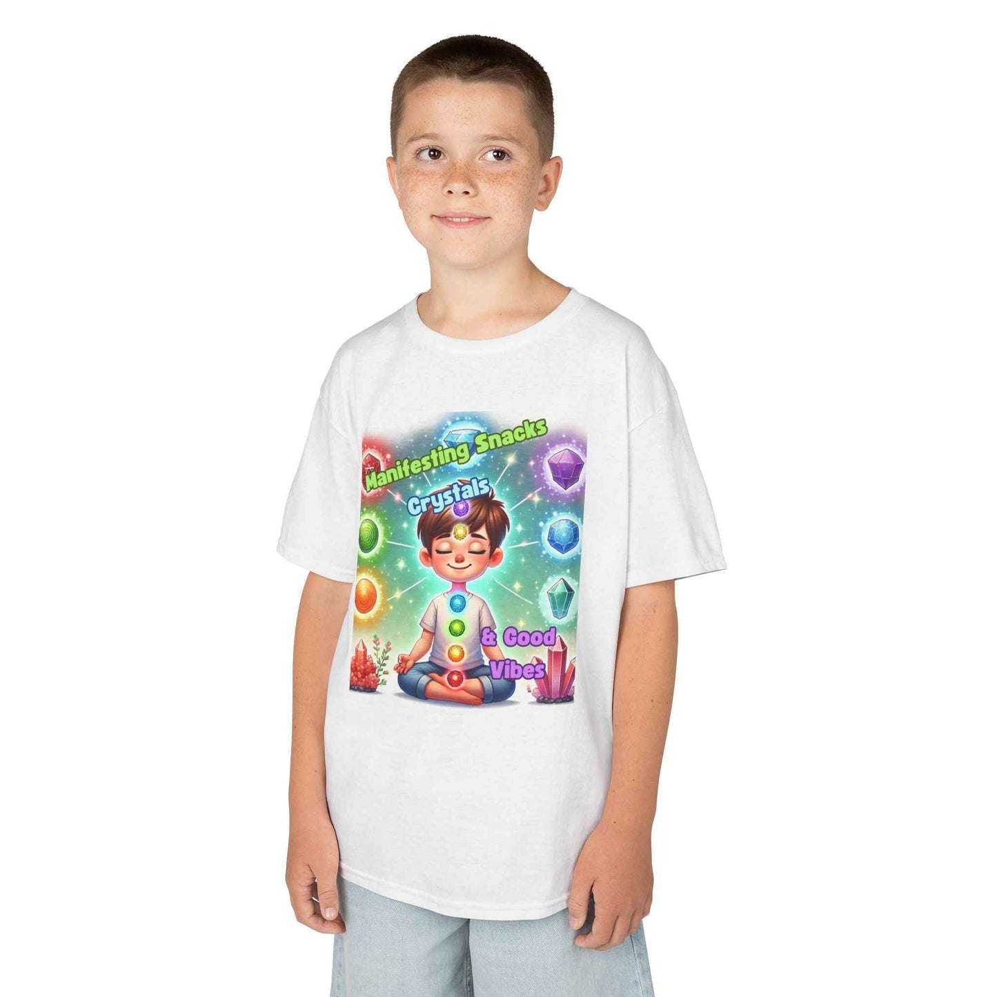 Kids TShirt 'Manifesting Snacks, Crystals, and Good Energy'
