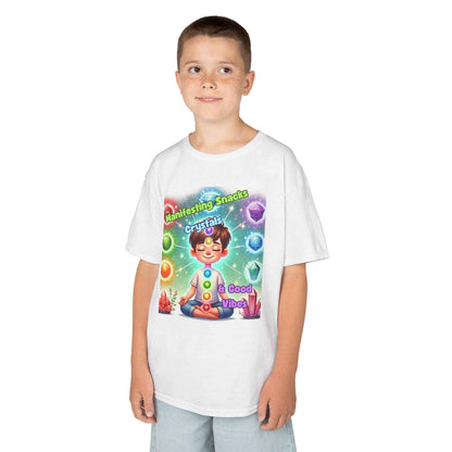 Kids TShirt 'Manifesting Snacks, Crystals, and Good Energy'