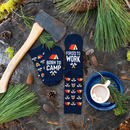 *Born To Camp, Forced To Work Socks