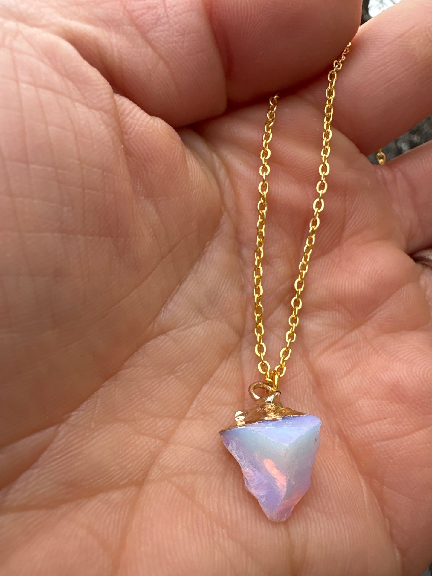 Raw Gold Plated Crystal Necklace