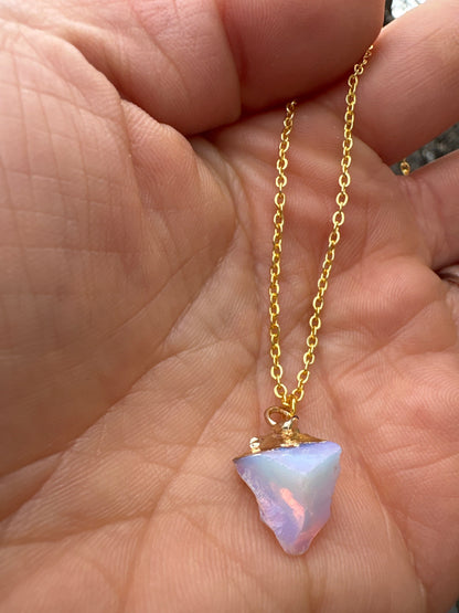 Raw Gold Plated Crystal Necklace