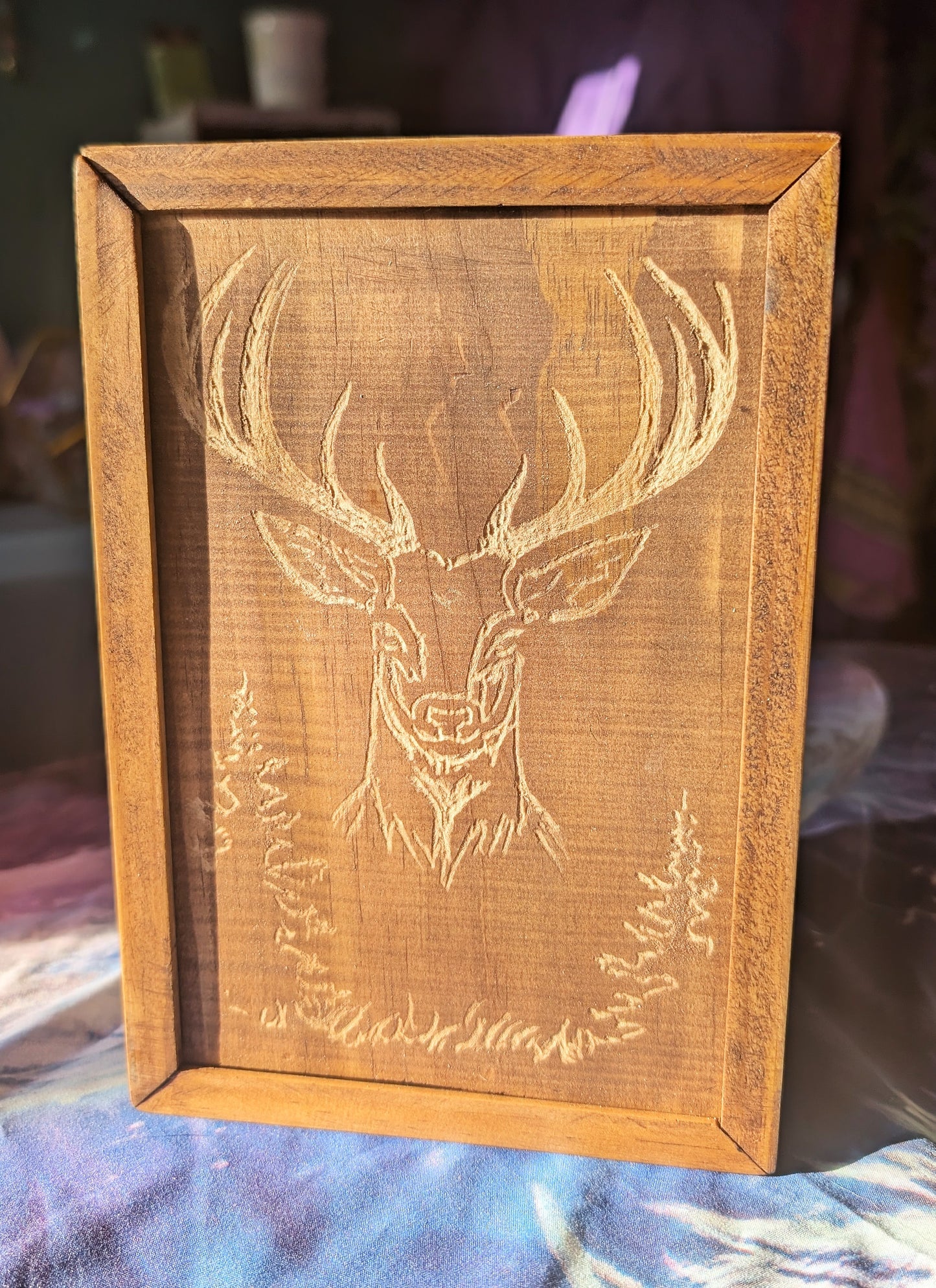 Tarot Raider Handcrafted Tarot & Oracle Card Box – Wood Finish (Large) Stag