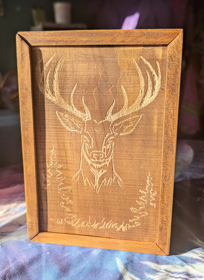 Tarot Raider Handcrafted Tarot & Oracle Card Box – Wood Finish (Large) Stag