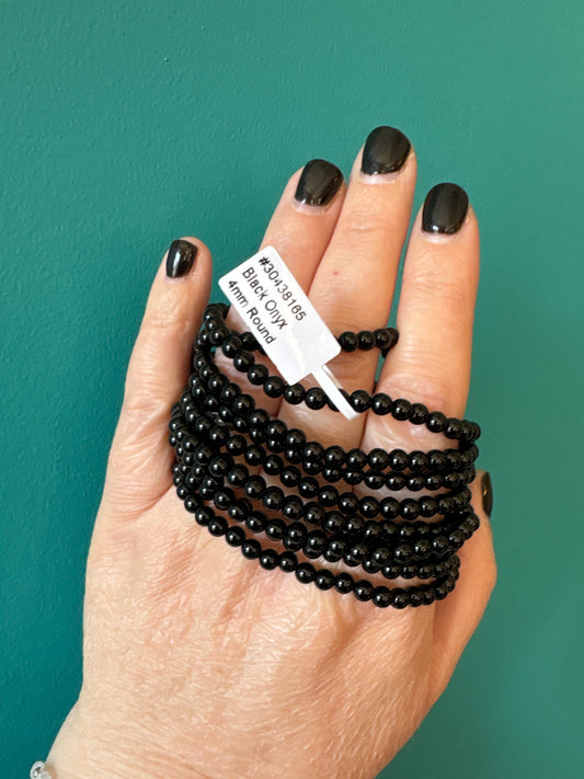 *Bracelet Black Onyx 4mm