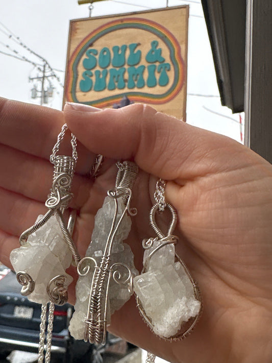 Apophyllite Wire Wrapped Necklace