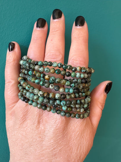 African Turquoise Bracelet 4mm