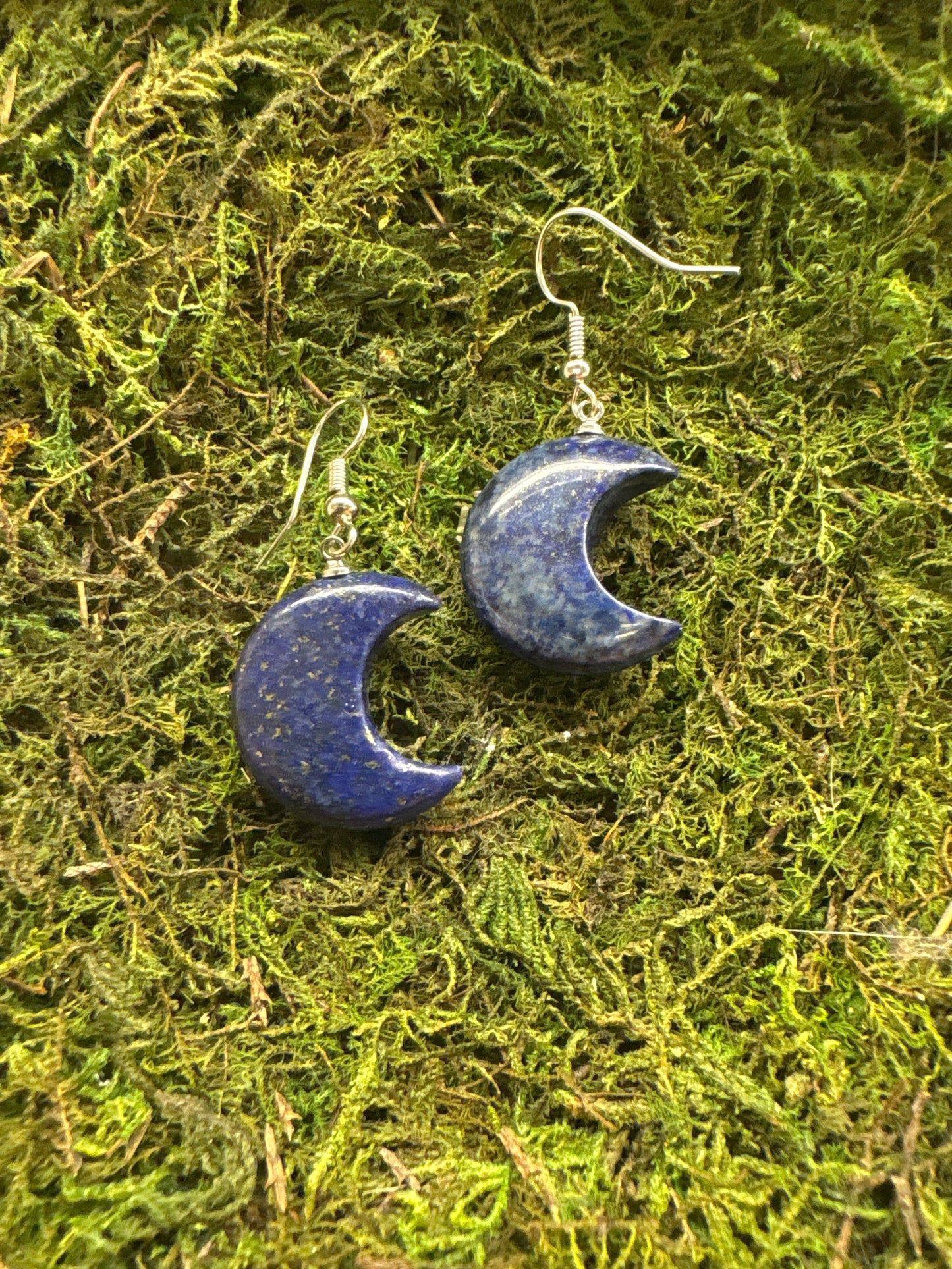 Lapis Lazuli Moon Earings