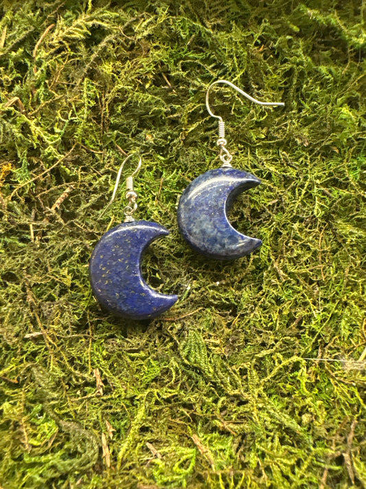 Lapis Lazuli Moon Earings
