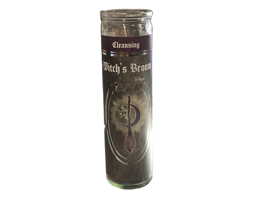 7 Day Glass Ritual Candle - Witches Broom - Sage