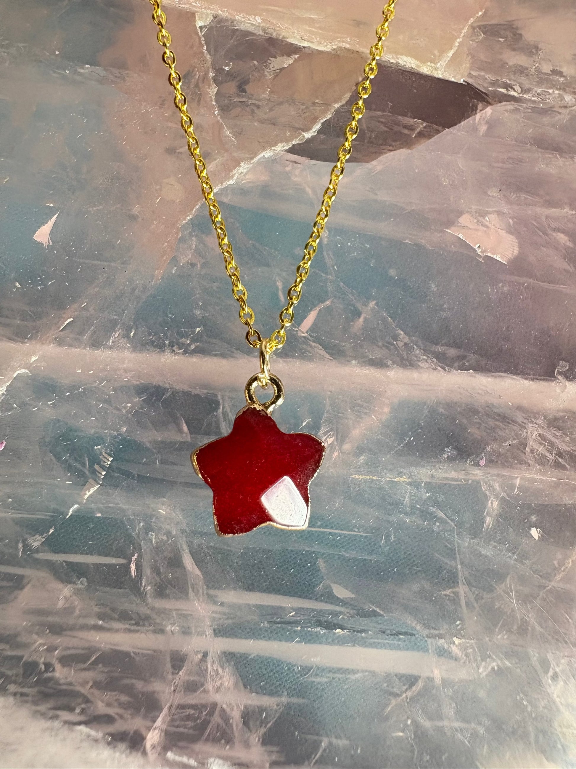 Gold Plated Crystal Star Pendant Necklace