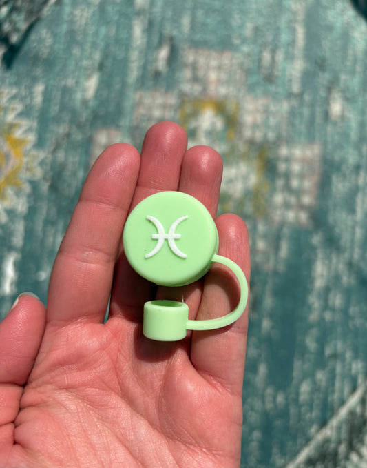 Zodiac Sign Silicone Straw Lid