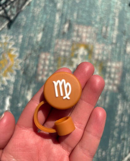 Zodiac Sign Silicone Straw Lid