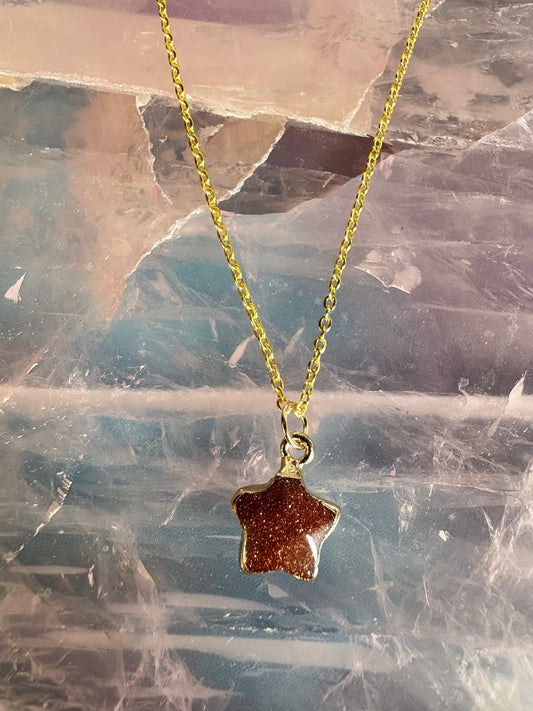 Gold Plated Crystal Star Pendant Necklace