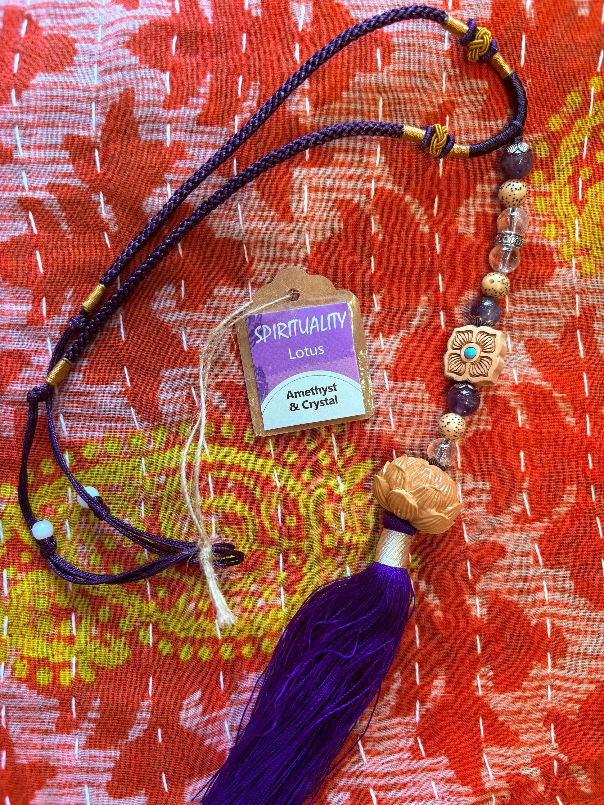 Spirituality Lotus Amethyst Necklace