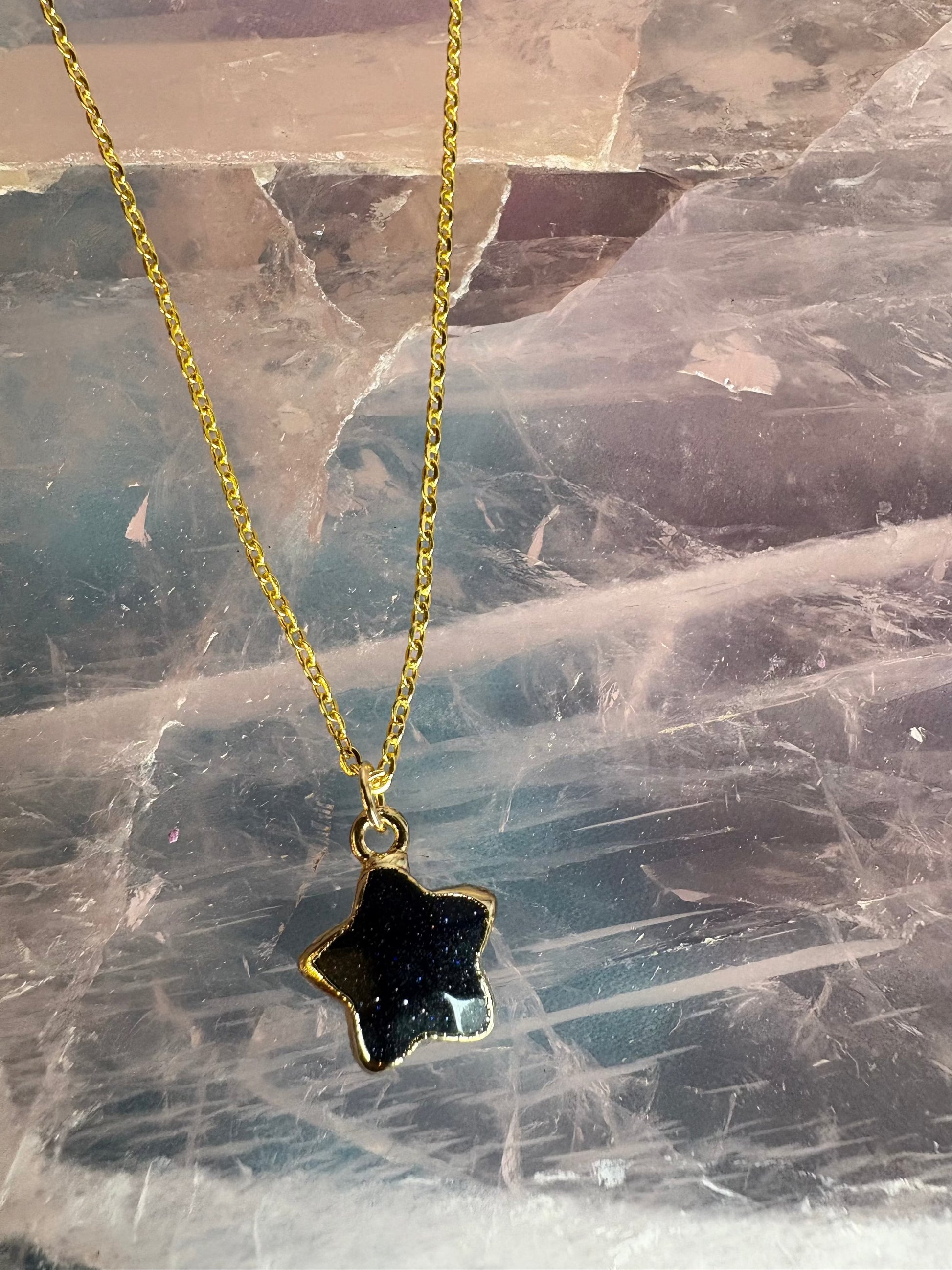 Gold Plated Crystal Star Pendant Necklace