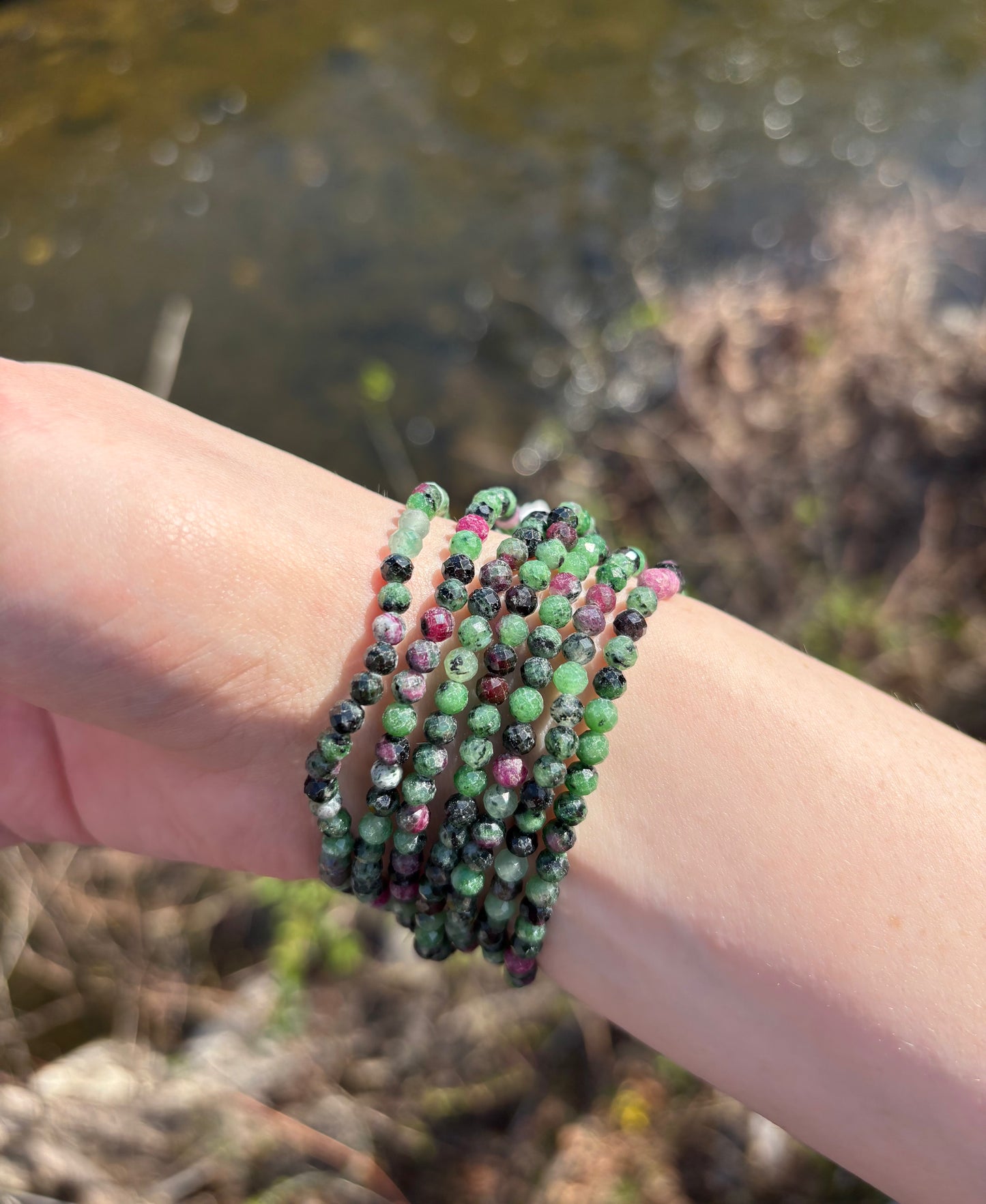 Ruby Zoisite faceted 4mm Bracelet