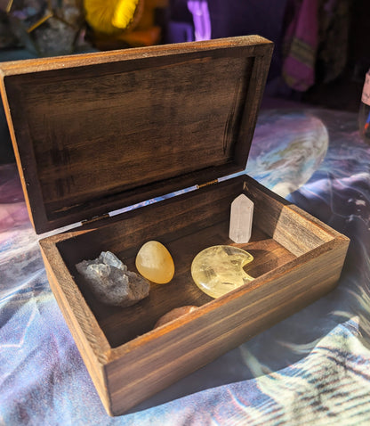 Tarot Raider Handcrafted Tarot & Oracle Card Box – Wood Finish (Small) Hinged