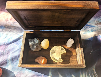 Tarot Raider Handcrafted Tarot & Oracle Card Box – Wood Finish (Small) Hinged