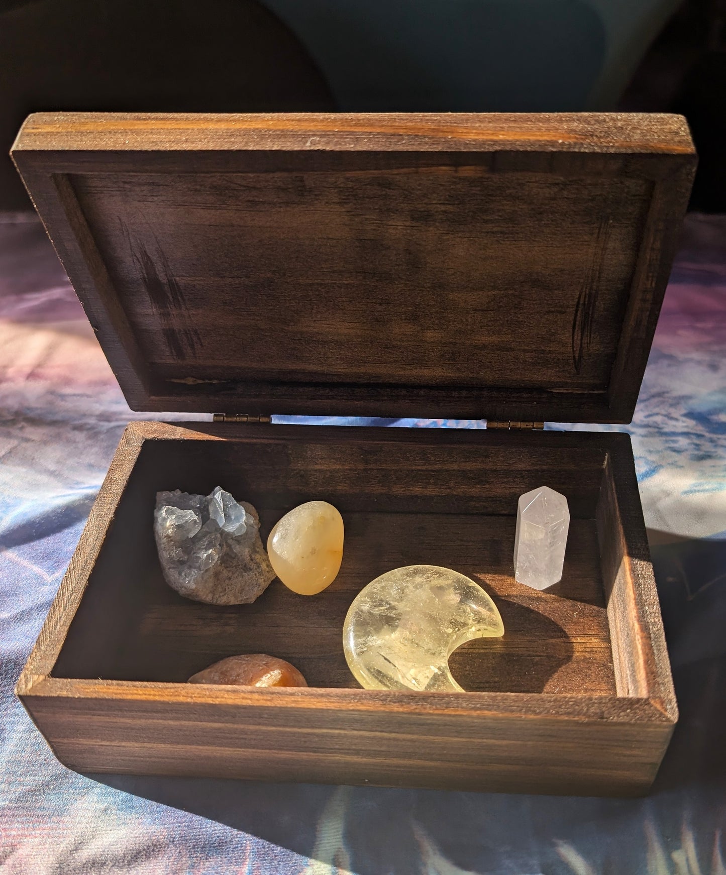 Tarot Raider Handcrafted Tarot & Oracle Card Box – Wood Finish (Small) Hinged