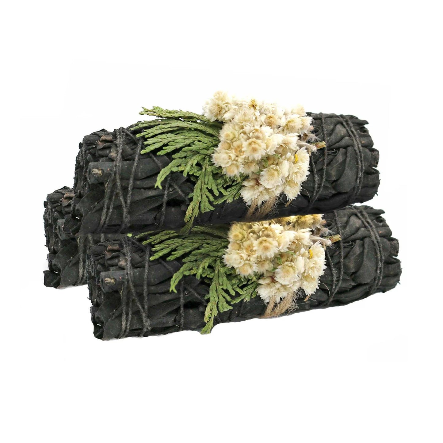 Midnight Bloom Floral White Sage Smudge Stick 4 in