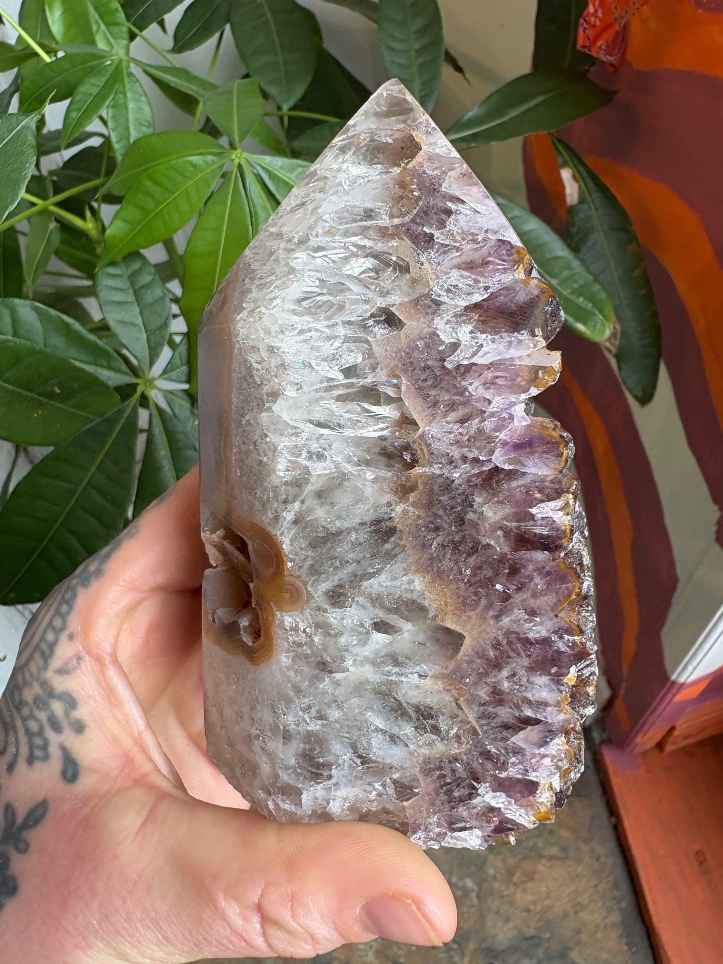 Amethyst Druzy Polished Tower
