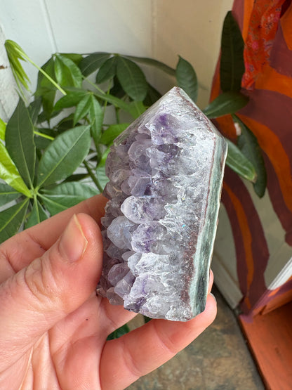 Amethyst Druzy Polished Tower