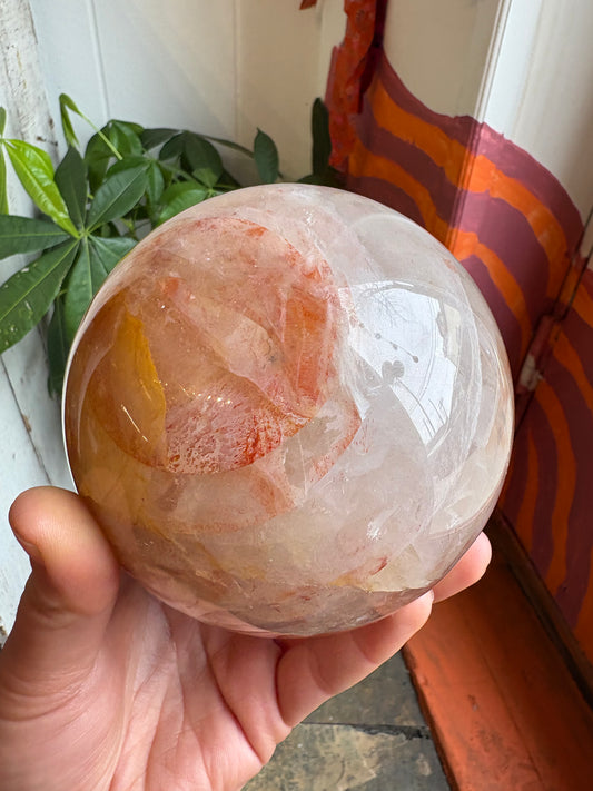 Fire Quartz Sphere – Grounding & Empowering Energy Crystal
