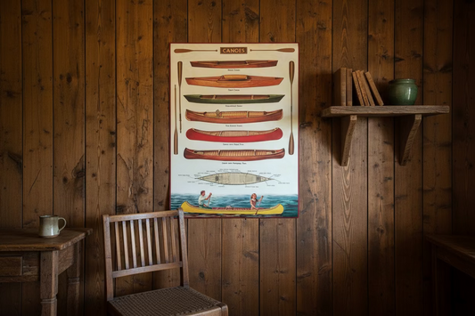 Vintage Canoe Poster