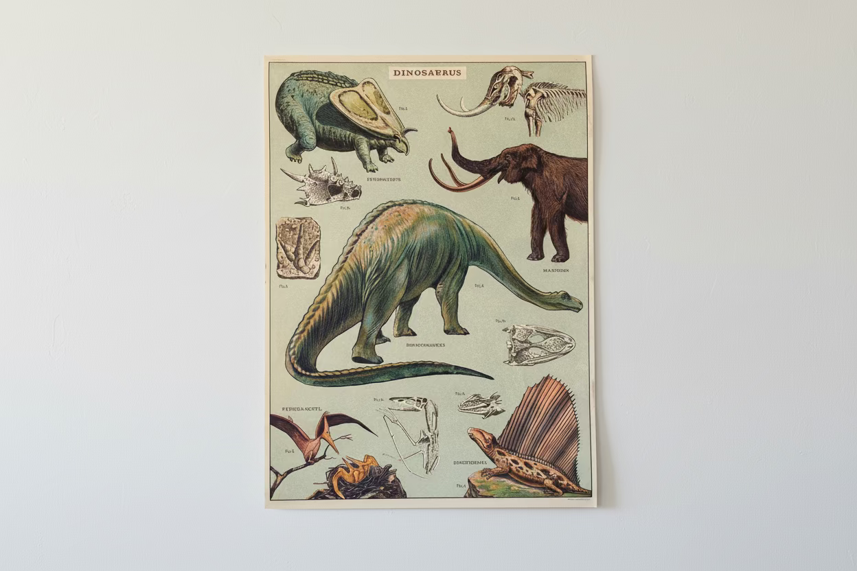 Vintage Dinosaur Poster