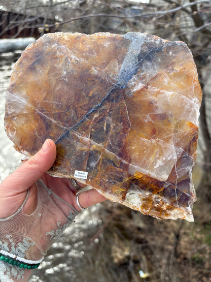 Golden Healer Quartz Slab – AA Grade Polished Healing Crystal