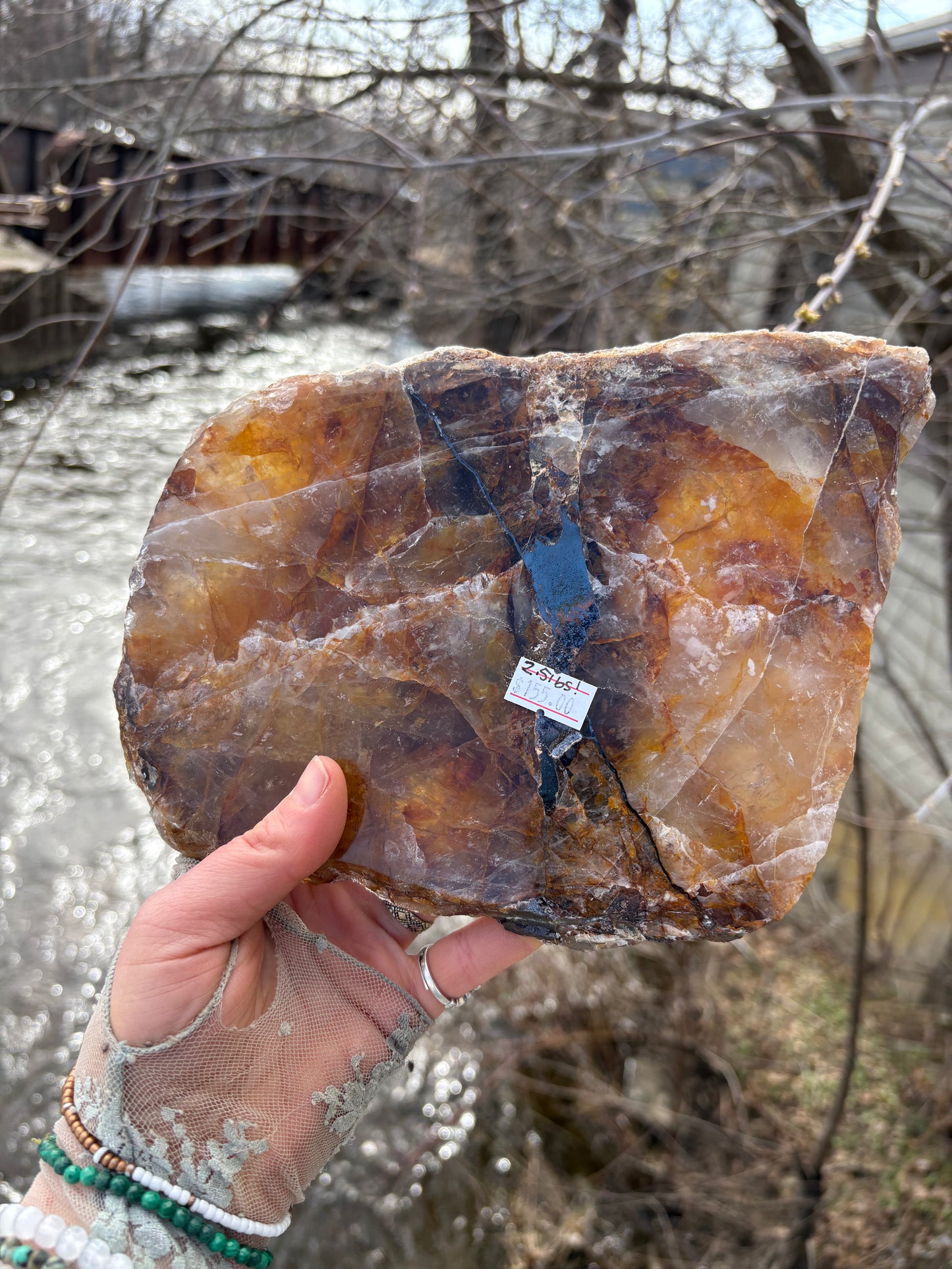 Golden Healer Quartz Slab – AA Grade Polished Healing Crystal