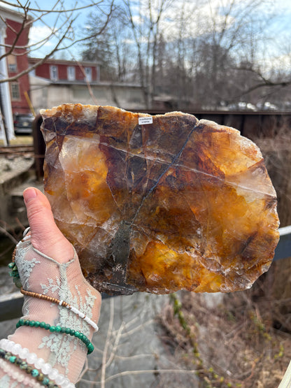 Golden Healer Quartz Slab – AA Grade Polished Healing Crystal