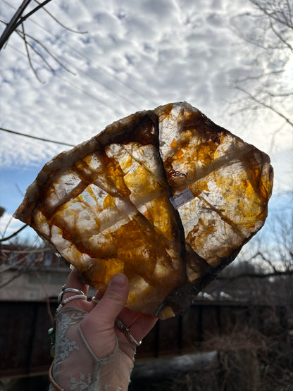 Golden Healer Quartz Slab – AA Grade Polished Healing Crystal