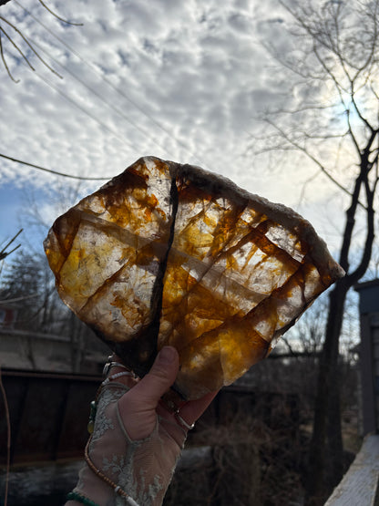 Golden Healer Quartz Slab – AA Grade Polished Healing Crystal