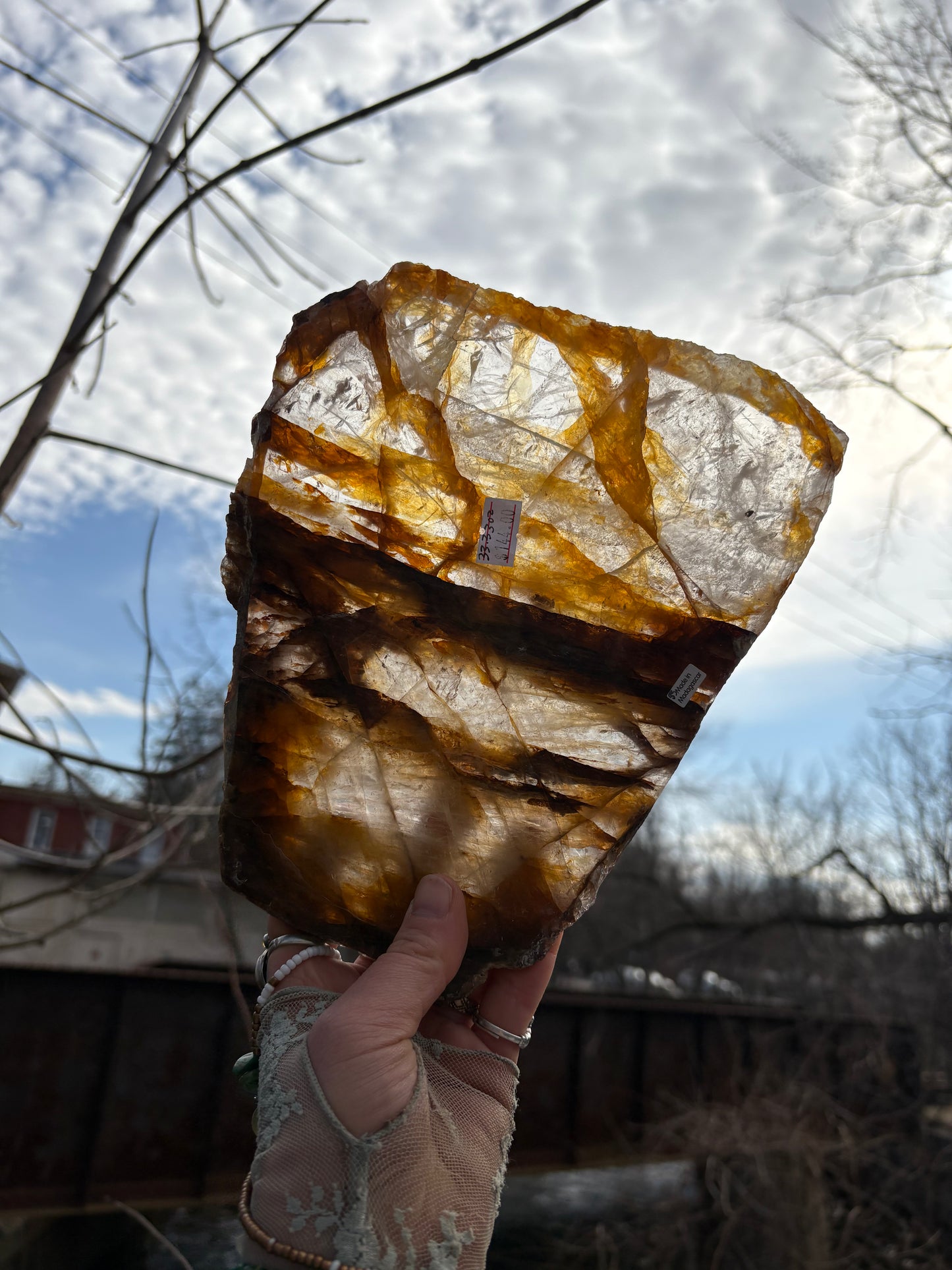 Golden Healer Quartz Slab – AA Grade Polished Healing Crystal
