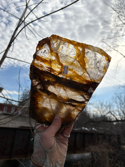 Golden Healer Quartz Slab – AA Grade Polished Healing Crystal