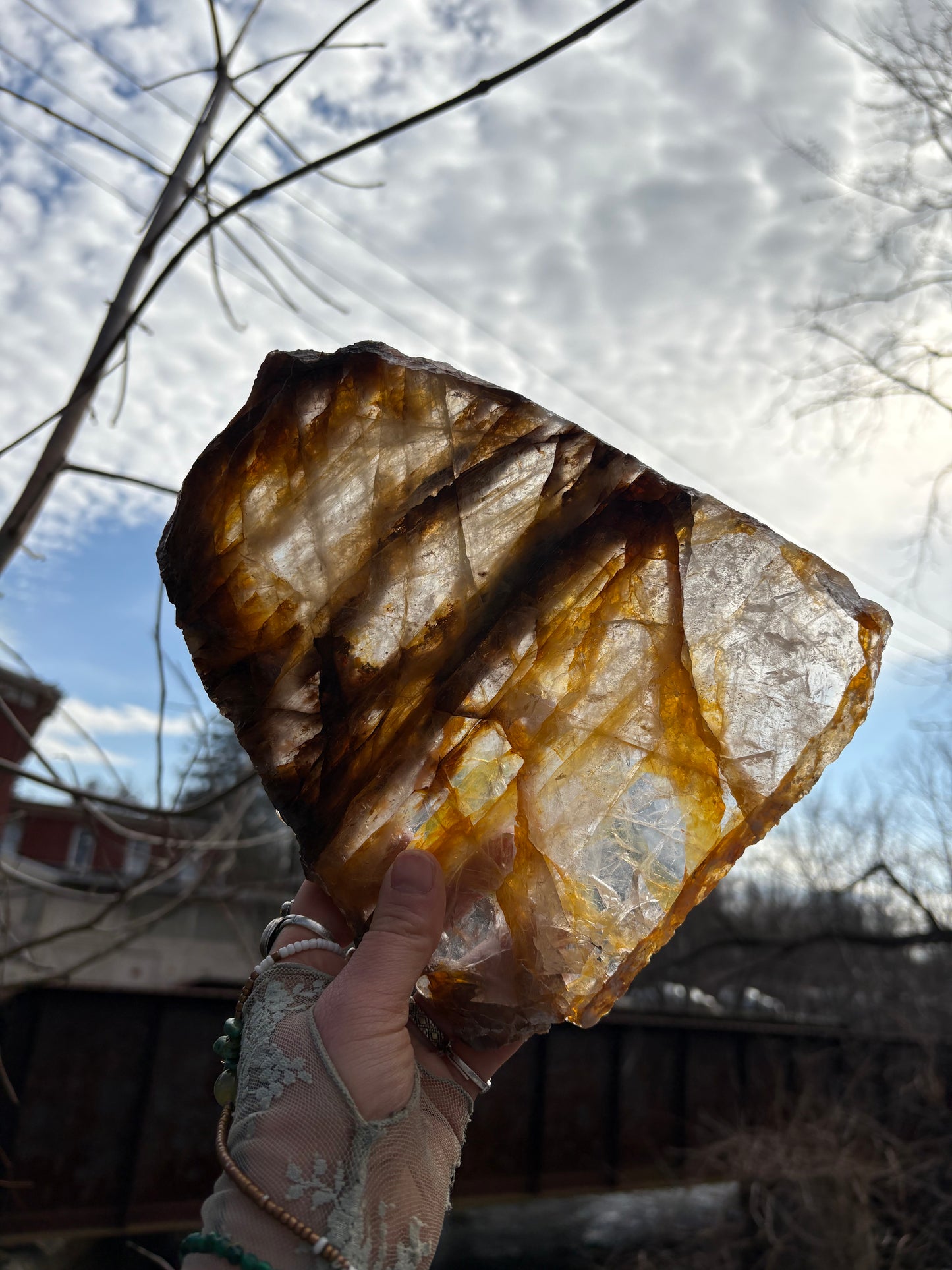 Golden Healer Quartz Slab – AA Grade Polished Healing Crystal