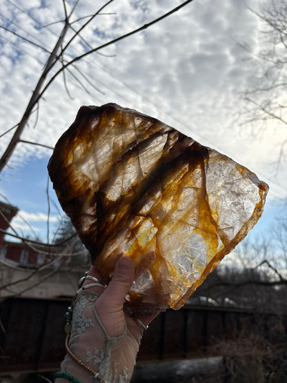 Golden Healer Quartz Slab – AA Grade Polished Healing Crystal