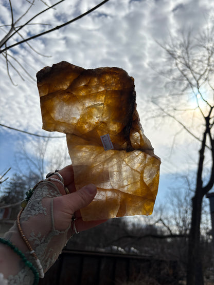 Golden Healer Quartz Slab – AA Grade Polished Healing Crystal