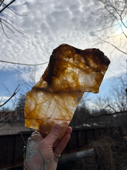 Golden Healer Quartz Slab – AA Grade Polished Healing Crystal