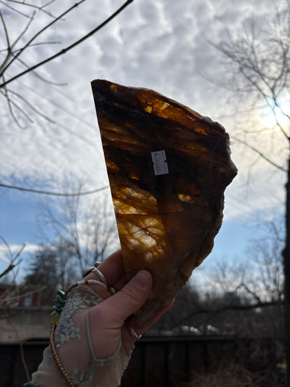 Golden Healer Quartz Slab – AA Grade Polished Healing Crystal