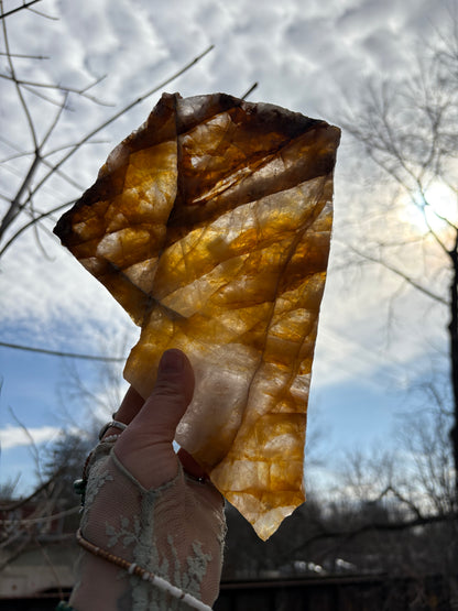 Golden Healer Quartz Slab – AA Grade Polished Healing Crystal