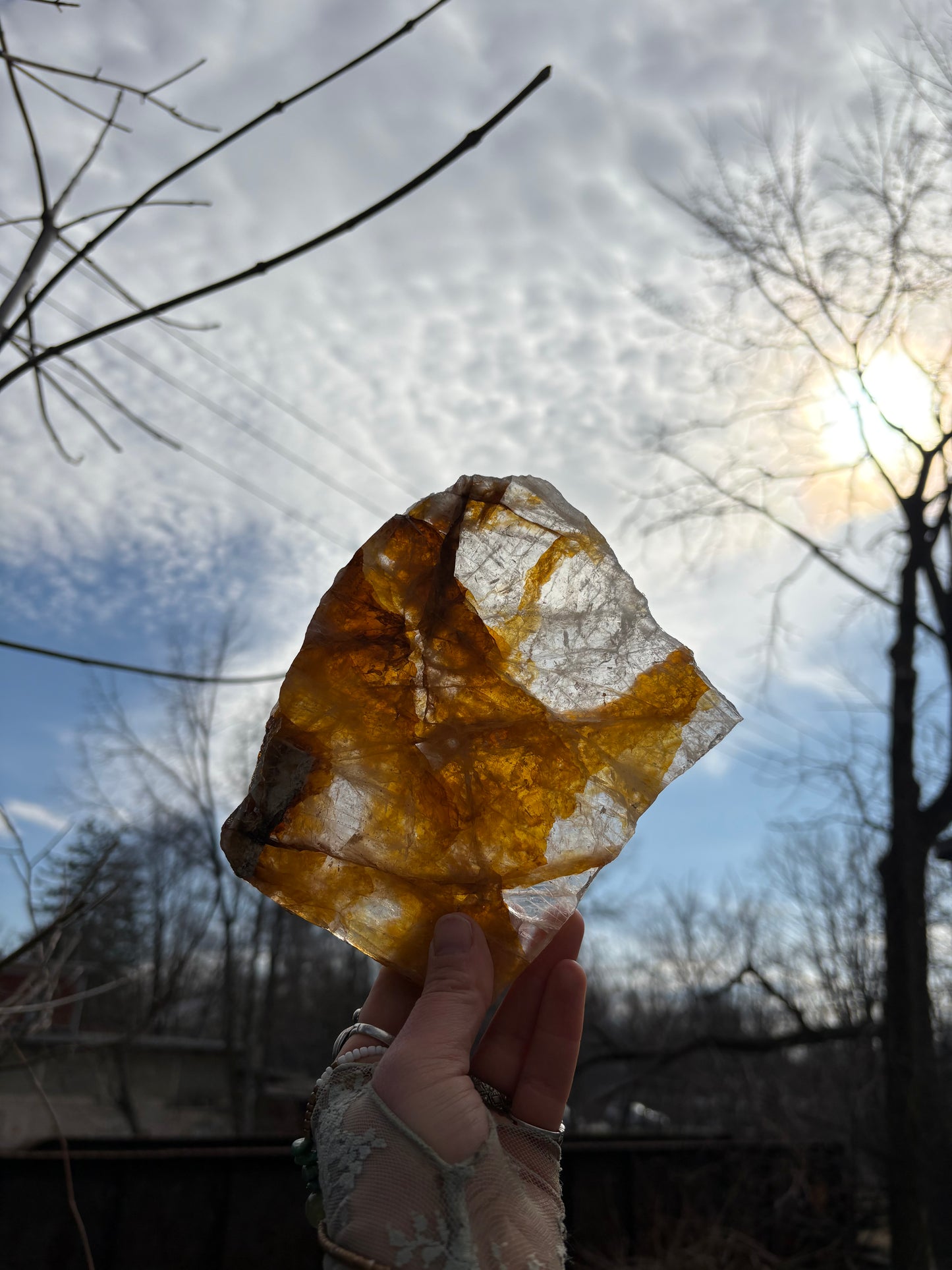 Golden Healer Quartz Slab – AA Grade Polished Healing Crystal