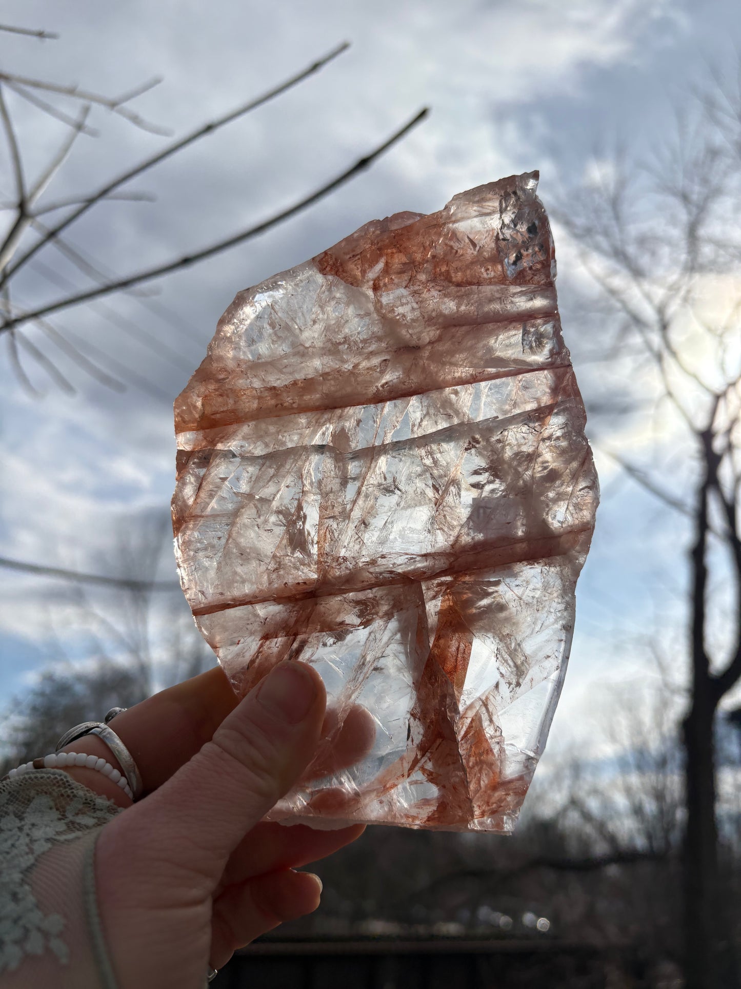 Fire Quartz Slab – Grounding & Focus Crystal | Hematoid Quartz